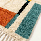 Ayyur teal Beni Ourain rug pattern detail