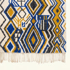 Blue Azilal rug wool texture detail