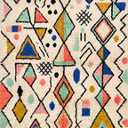 Ivory Azilal rug Ighrem pastel symbol pattern close-up