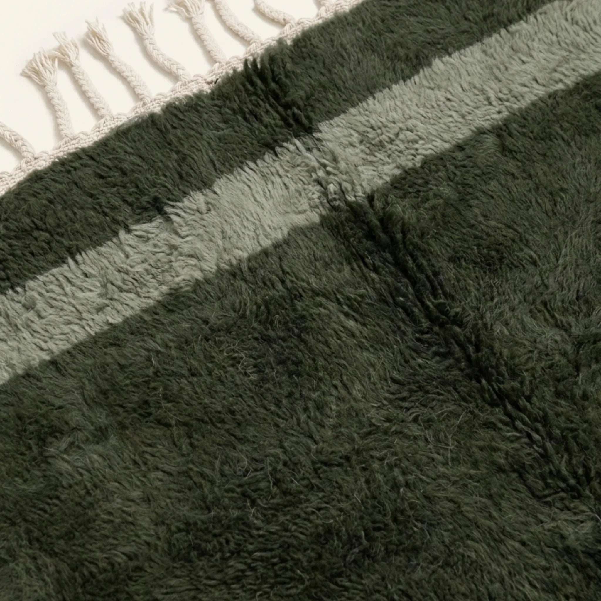 Azilal green Beni Ourain rug pattern detail