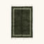 Azilal green Beni Ourain rug with framed border design, full view