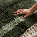 Azilal green Beni Ourain rug plush wool softness detail