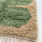 Azrar sage Beni Ourain rug border detail