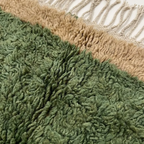 Azrar sage Beni Ourain rug fringe detail