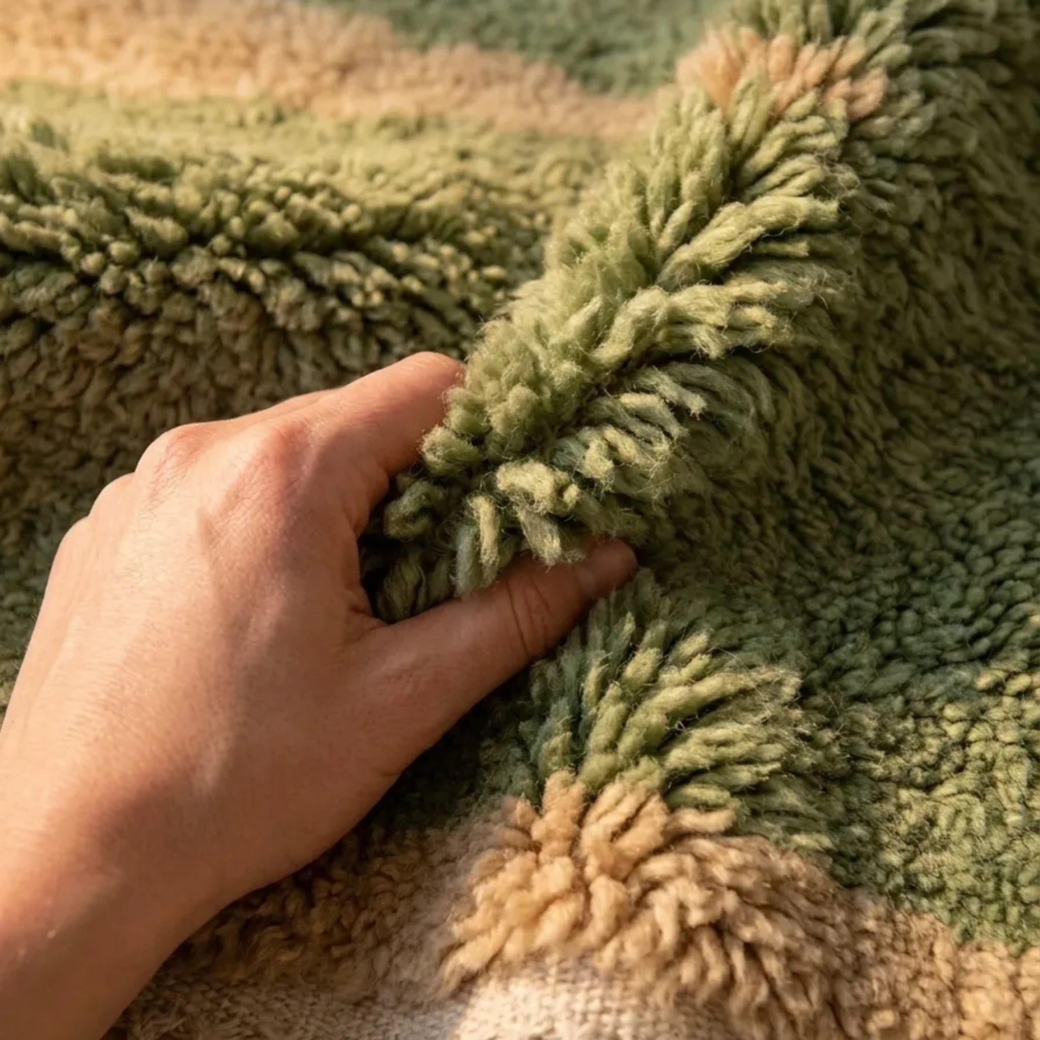 Azrar sage Beni Ourain rug natural wool texture