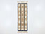 Beige, cream and navy Mrirt runner with three columns of ivory pebbles bordered in dark navy, flat view on white background