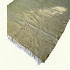 Beige and ivory Zanafi kilim rug Tifawine with tonal herringbone, tonal herringbone pattern detail