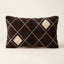 Black & Ivory Moroccan wool lumbar pillow, Night Grid design, 14 x 24 in