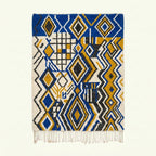 Blue Azilal rug Tanmert, full rug view