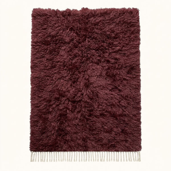 Tapis Mrirt Bordeaux – Velours texturé – Tafat