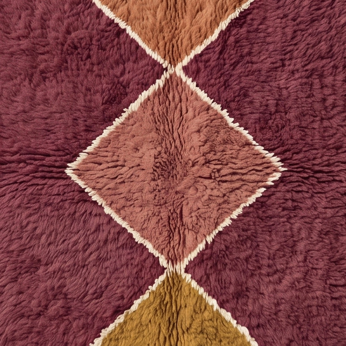 Full vertical stack of three diamonds with soft wool texture