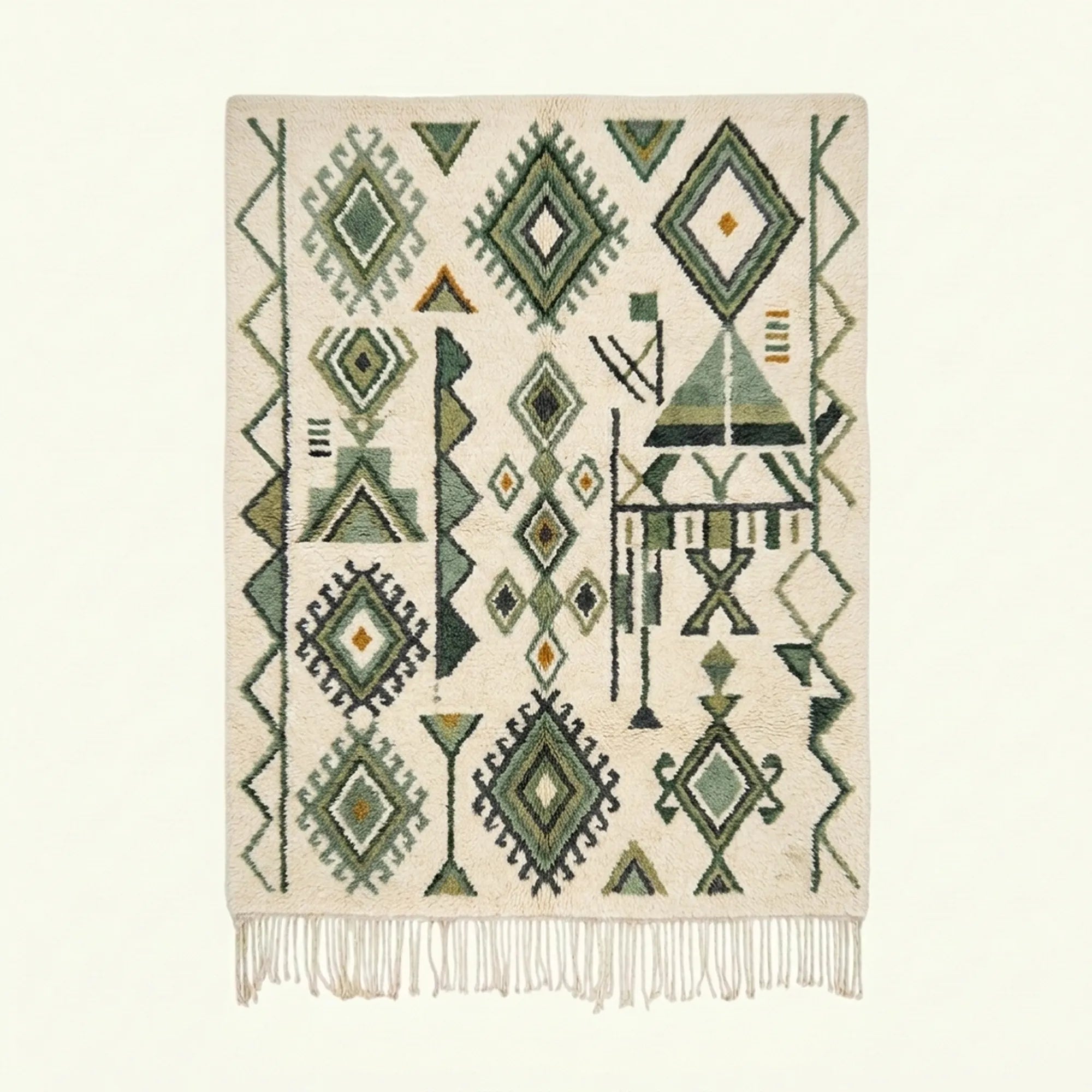 Charcoal Azilal Rug – Cream Grid Pattern – Azenzar