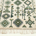 Charcoal Azilal Rug – Cream Grid Pattern – Azenzar