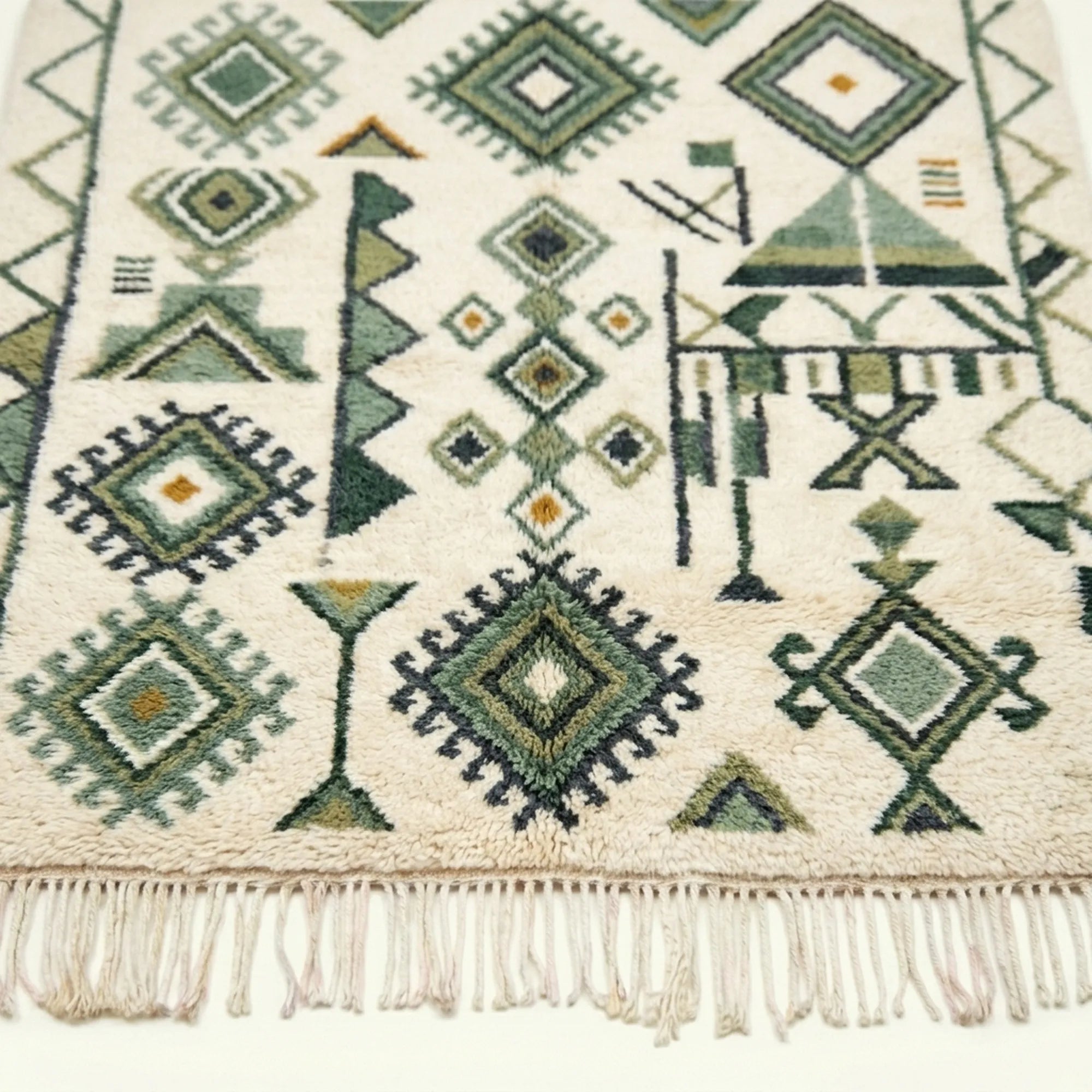 Charcoal Azilal Rug – Cream Grid Pattern – Azenzar