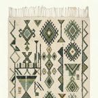 Charcoal Azilal Rug – Cream Grid Pattern – Azenzar