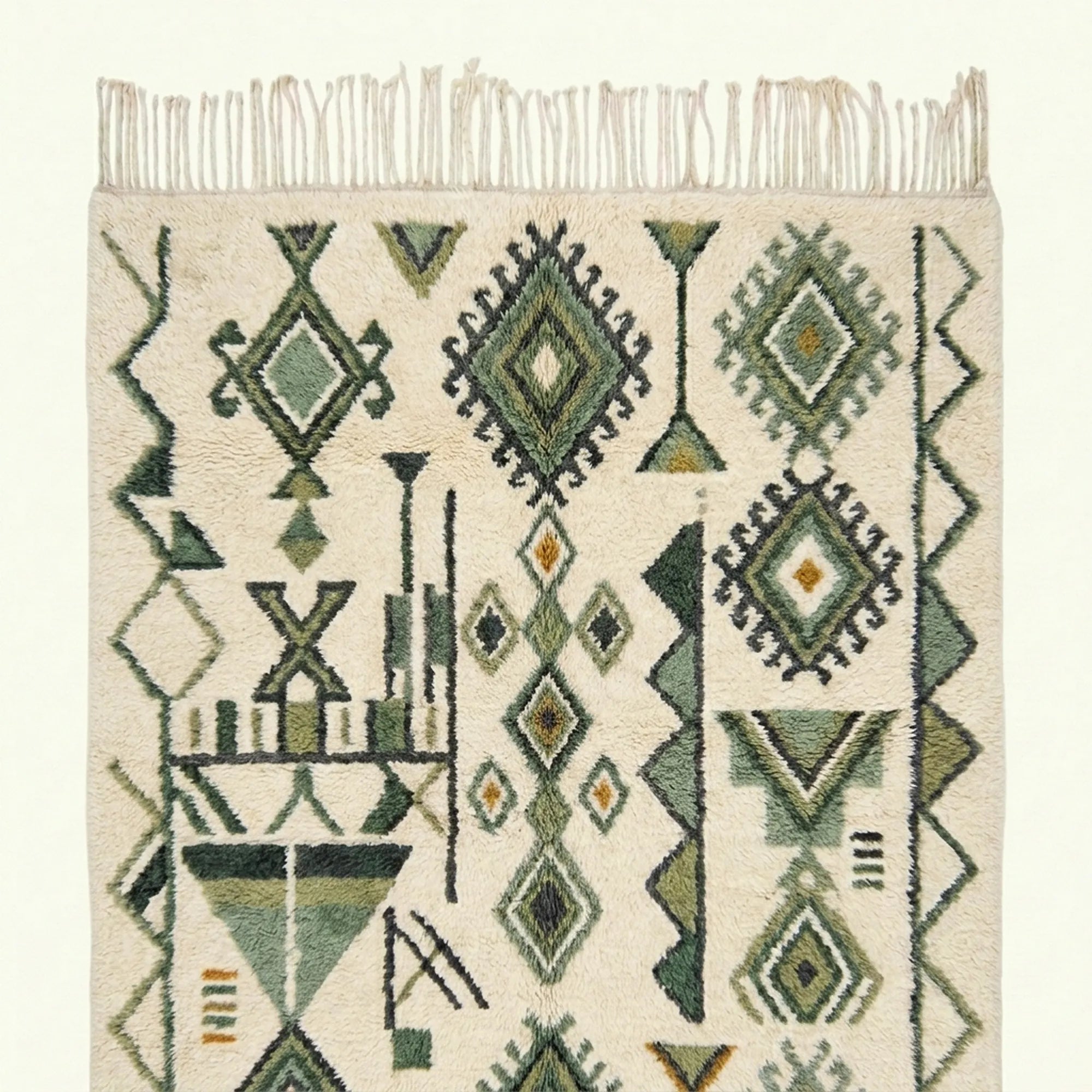 Charcoal Azilal Rug – Cream Grid Pattern – Azenzar