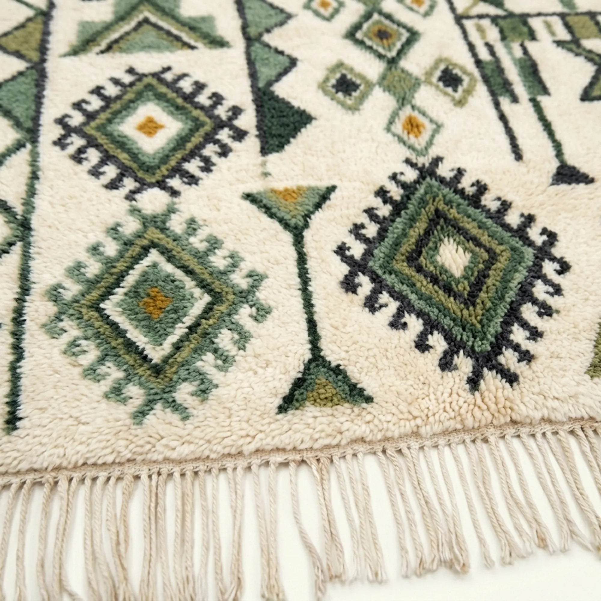 Charcoal Azilal Rug – Cream Grid Pattern – Azenzar