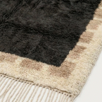 Charcoal and ivory Beni Ourain rug detail