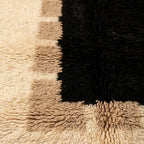 Charcoal and ivory Beni Ourain rug detail