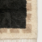 Charcoal and ivory Beni Ourain rug detail