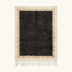 Charcoal and ivory Beni Ourain rug, full view