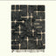 Charcoal and ivory Mrirt rug Itriwen with abstract grid pattern, full rug view