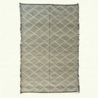Charcoal Zanafi kilim rug Amezruy with diamond lattice, full rug view