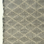 Charcoal Zanafi kilim rug Amezruy with diamond lattice, pattern detail