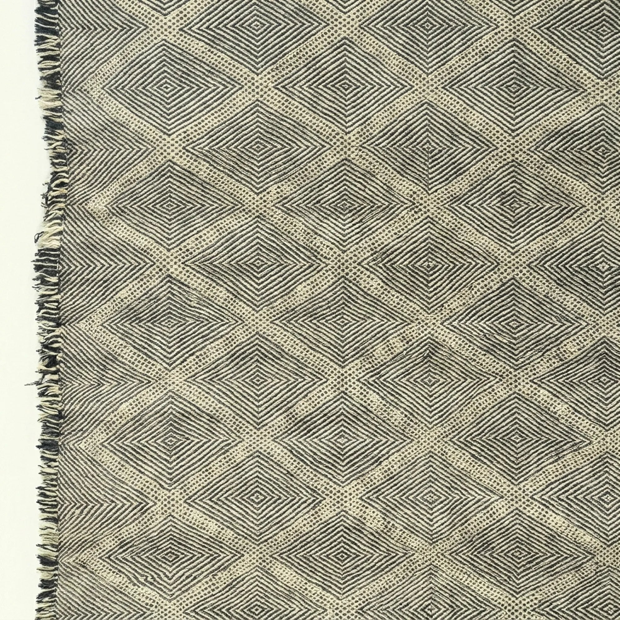 Charcoal Zanafi kilim rug Amezruy with diamond lattice, pattern detail