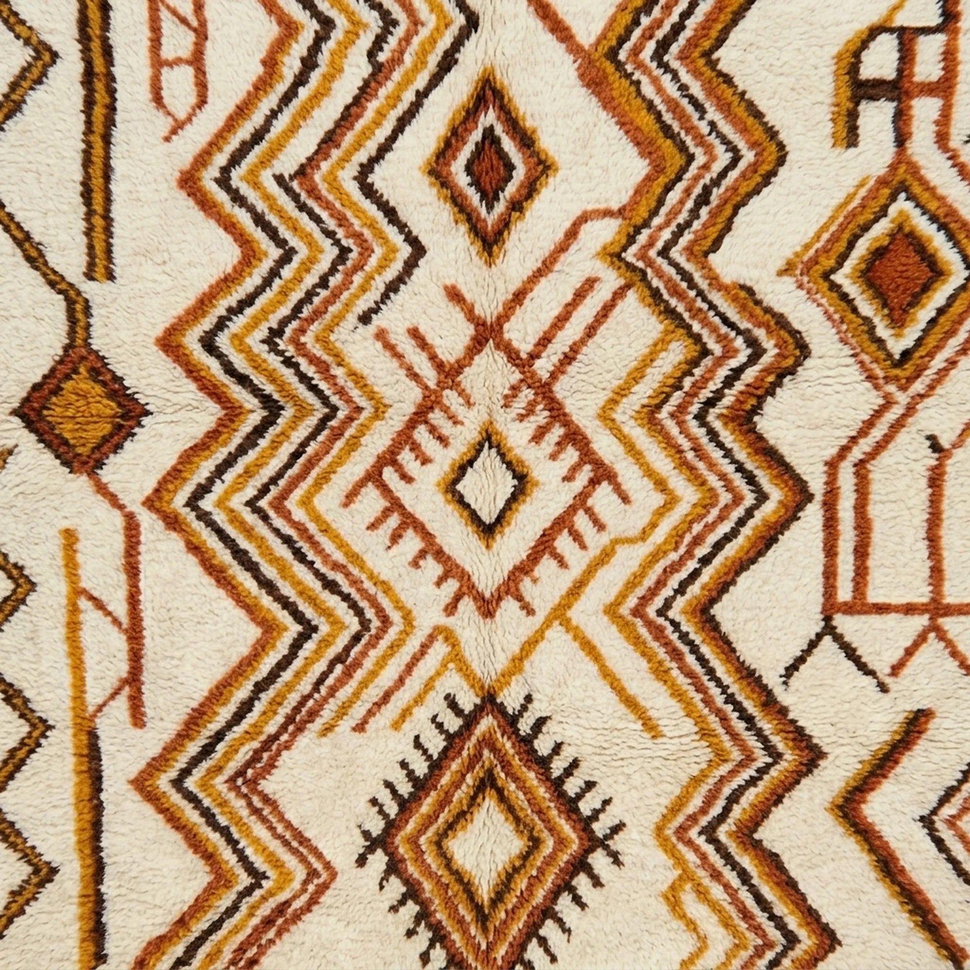 Coral Azilal Rug – Blue Diamond Pattern – Imider