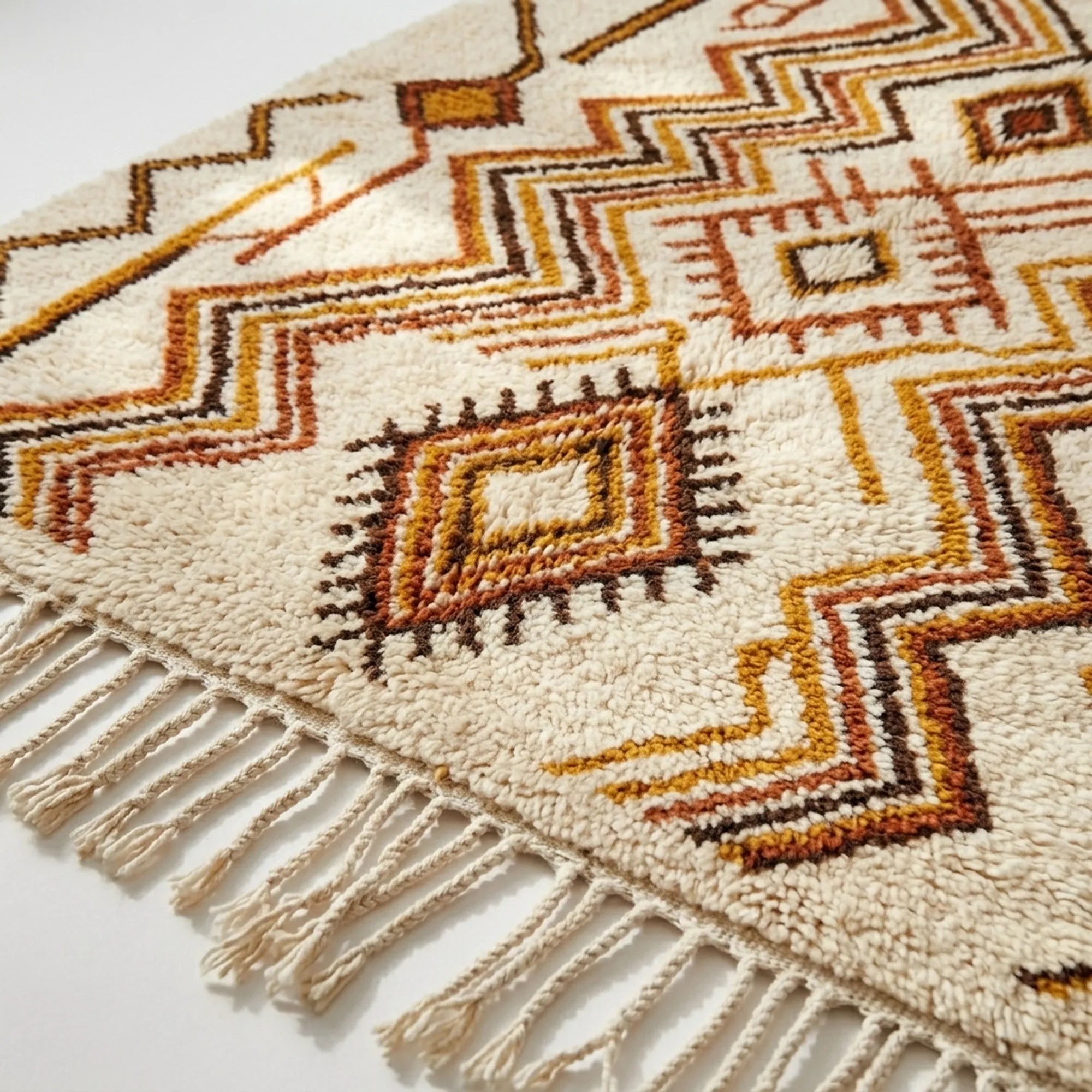 Coral Azilal Rug – Blue Diamond Pattern – Imider