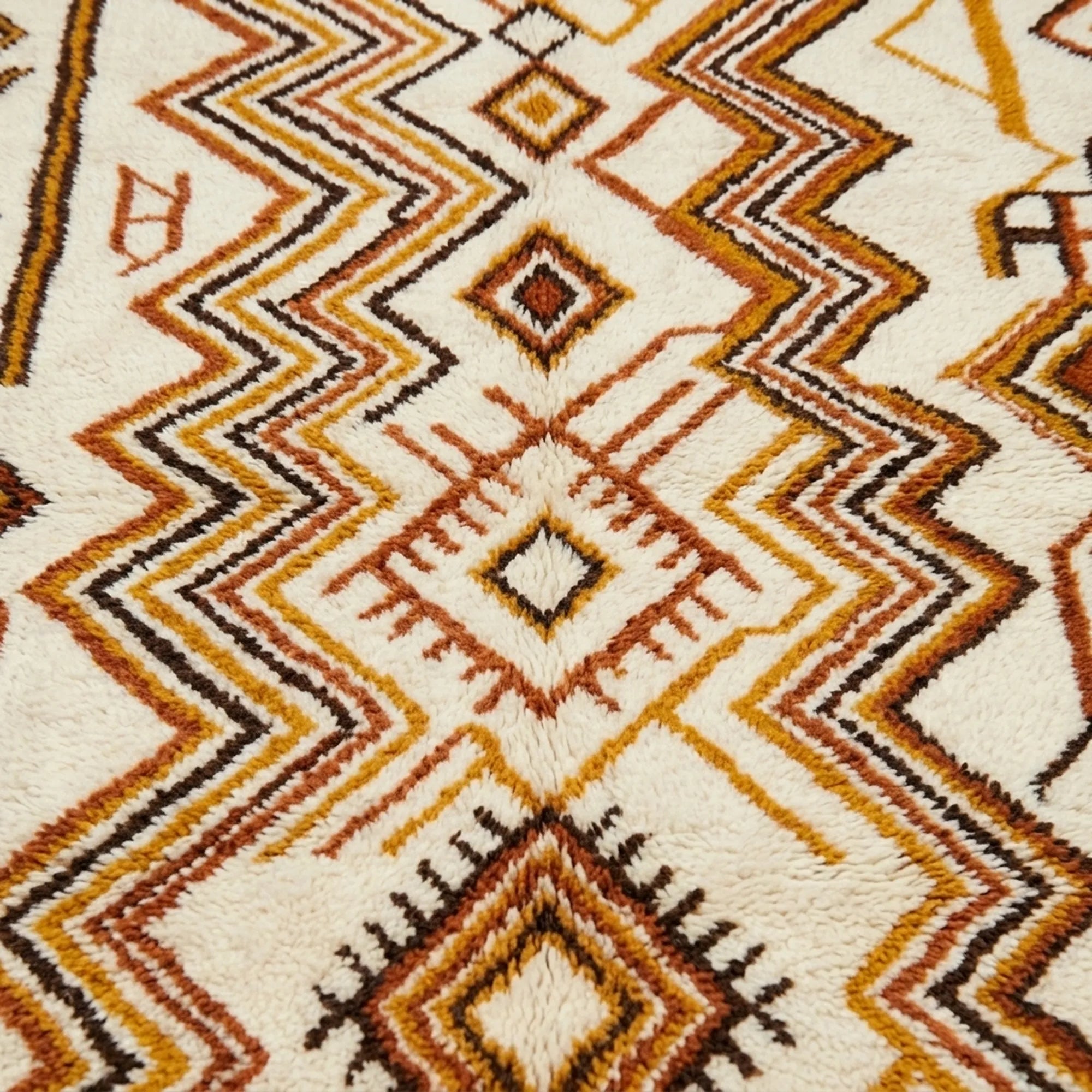 Coral Azilal Rug – Blue Diamond Pattern – Imider