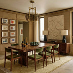Cream Zanafi kilim rug Aitounir with minimal panels, lifestyle room view