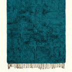 Deep teal Mrirt rug Tayriq abstract grid wool detail