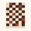 Ivory Zanafi rug Demnate with brown checkerboard pattern, full rug view