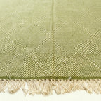 Sage Zanafi Kilim rug Fint with subtle diamond pattern, weave and border detail