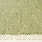 Sage Zanafi Kilim rug Fint with subtle diamond pattern, weave and border detail