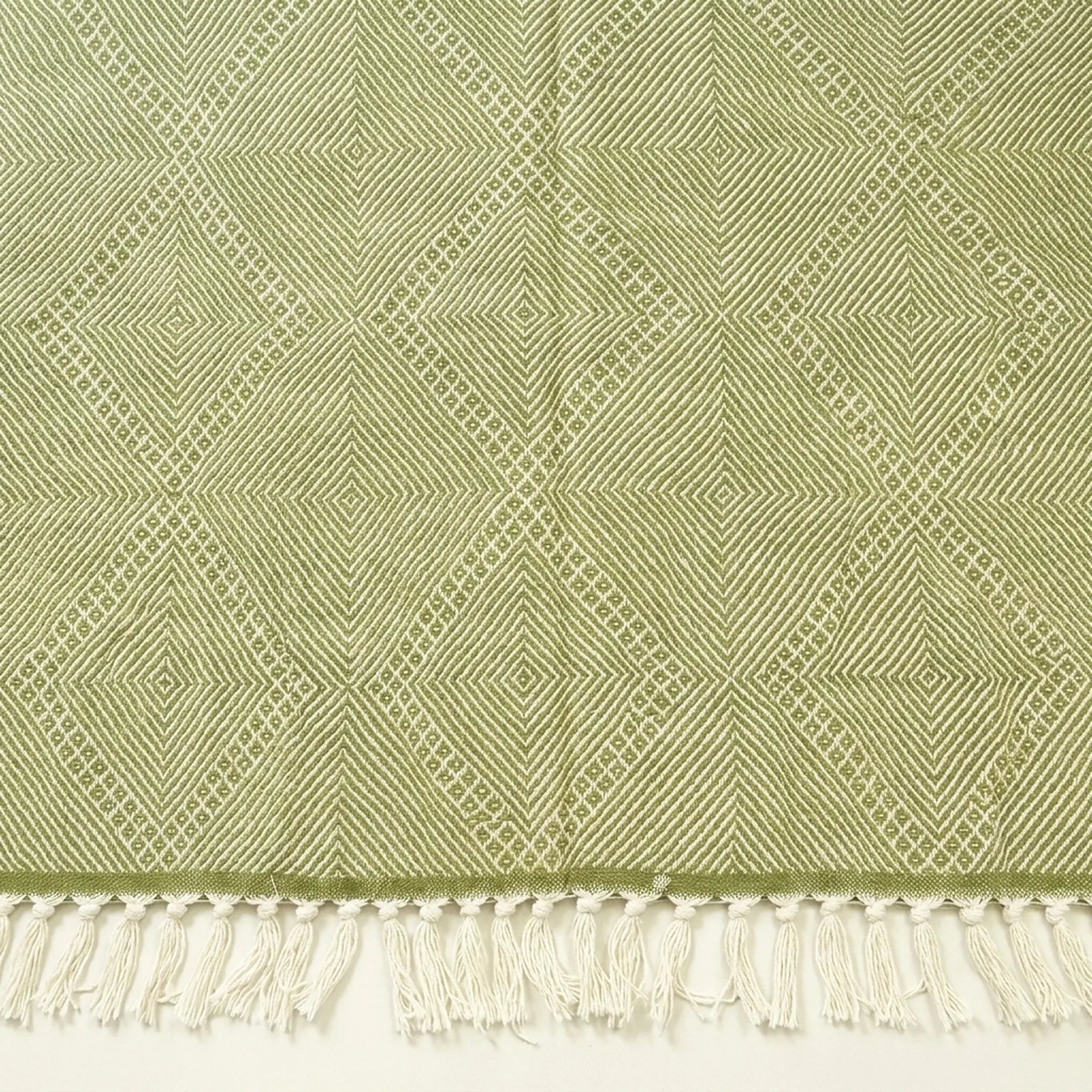 Sage Zanafi Kilim rug Fint with subtle diamond pattern, weave and border detail