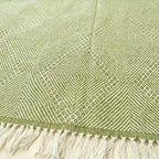 Sage Zanafi Kilim rug Fint with subtle diamond pattern, weave and border detail