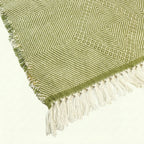 Sage Zanafi Kilim rug Fint with subtle diamond pattern, weave and border detail