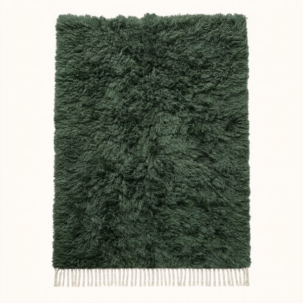 Tapis Mrirt Vert Forêt – Velours texturé – Tafrara