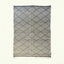 Gray and charcoal Zanafi kilim rug Azelmad with diamond lattice, full rug view