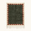 Green and rust Beni Ourain rug, full view