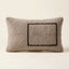 Grey & Black Moroccan wool lumbar pillow, Offset Frame design, 14 x 24 in