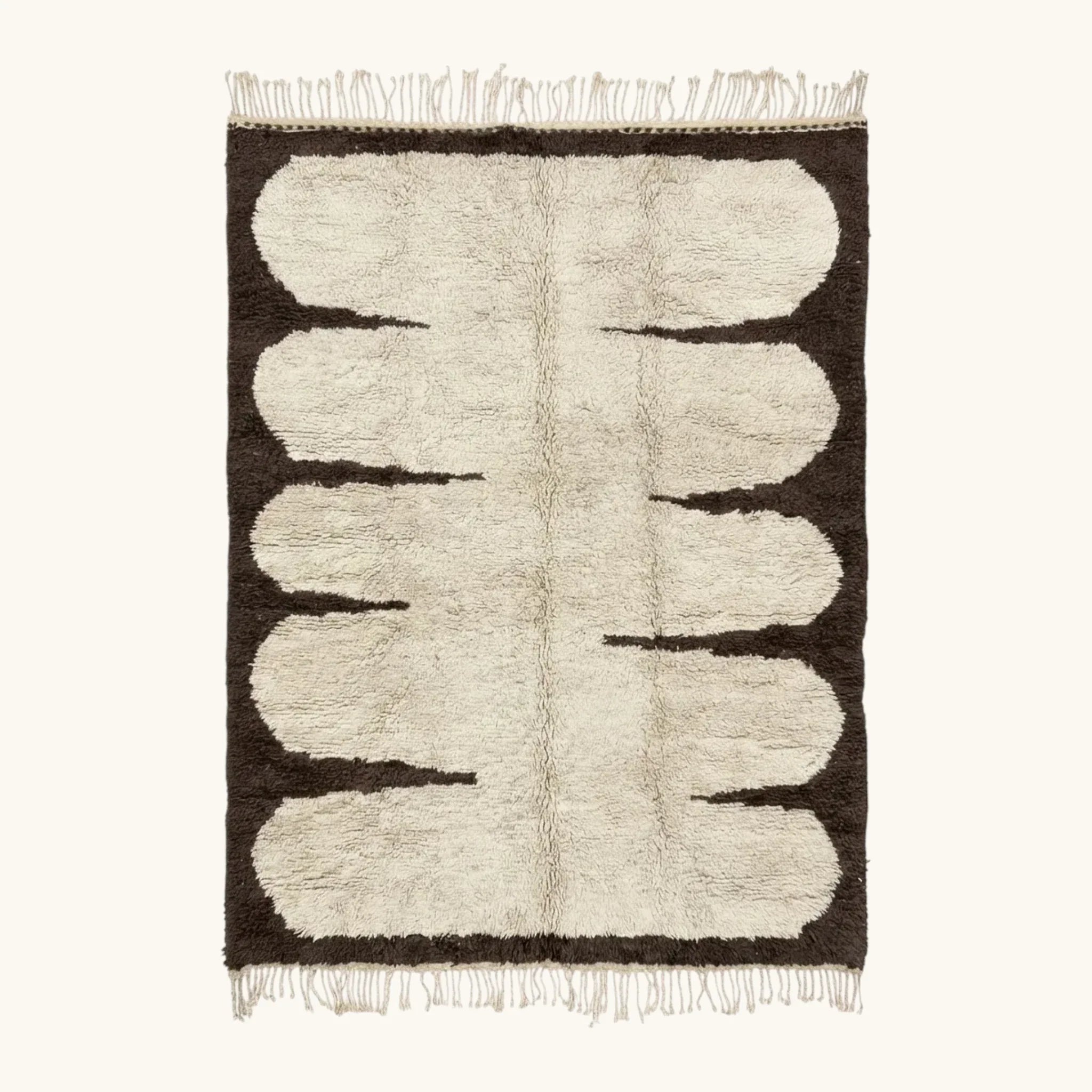 Ifri ivory Beni Ourain rug full view