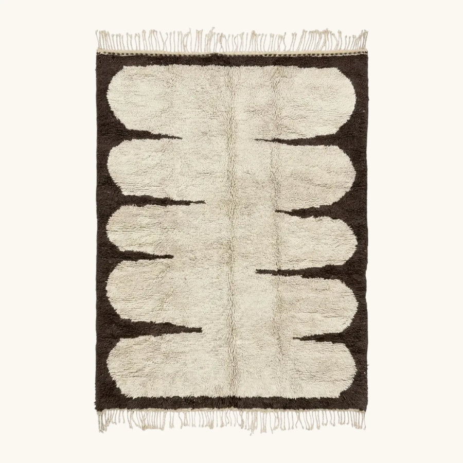 Ifri ivory Beni Ourain rug full view