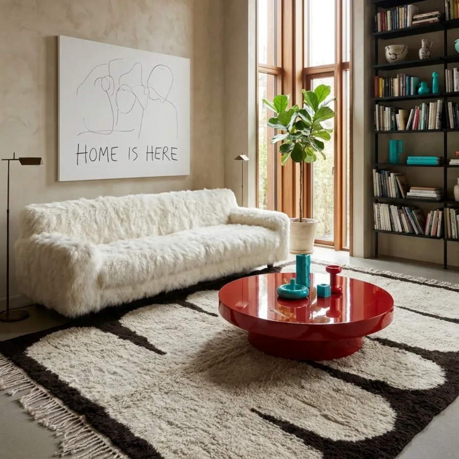 Ifri ivory Beni Ourain rug in a contemporary interior
