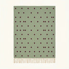 Sage and burgundy Zanafi rug Igli with scattered diamond design, full rug view