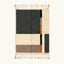 Imal charcoal Beni Ourain rug with abstract color block design, full view