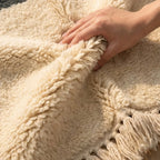 Imal charcoal Beni Ourain rug plush wool softness detail